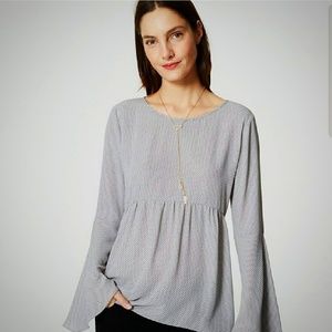 Loft Geo Print Bell Sleeve Blouse Size XS